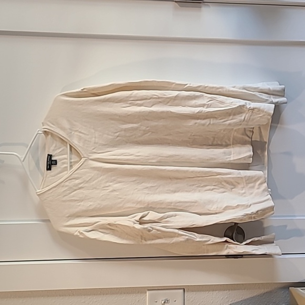 Saks Fifth Avenue Cream V-Neck Sweater | Size‎ XXL Modern Fit​